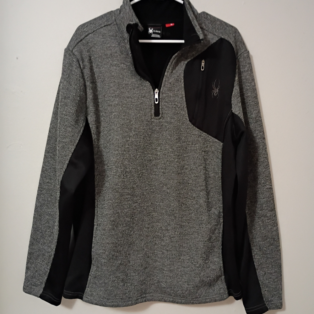 Spyder Gray and Black Lightweight Quarter-Zip Jacket